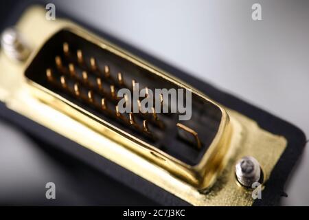 Connettore dvi maschio con pin dorati Foto Stock
