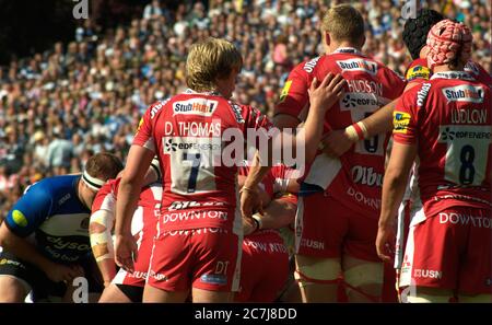 BATH, INGHILTERRA, REGNO UNITO - 16 maggio 2015: Bath Rugby gioca Gloucester Rugby in un Aviva Premiership Match, Recreation Ground, Bath. 16 maggio 2015. B Foto Stock