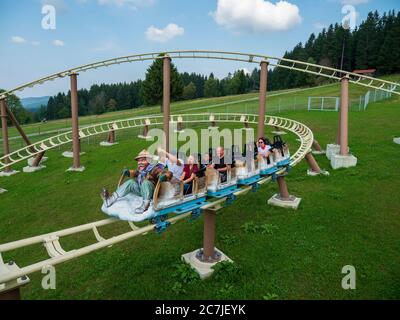 Slittino e paradiso del tempo libero St. Englmar, Foresta Bavarese, Baviera, Germania Foto Stock