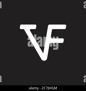 lettere vf vettore di logo a linea semplice Illustrazione Vettoriale