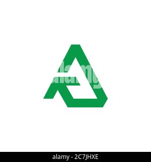 simbolo freccia verde di riciclo triangolare vettore logo Illustrazione Vettoriale