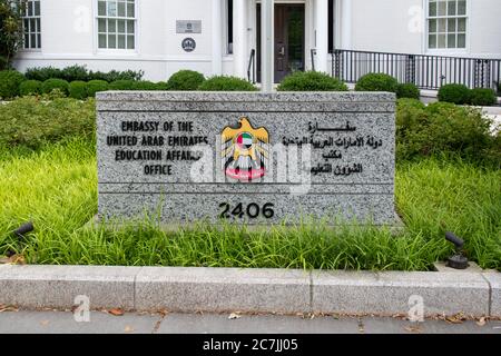 Washington, D.C. / USA - Luglio 17 2020: Ambasciata dell'Ufficio degli Affari Educazione degli Emirati Arabi Uniti negli Stati Uniti d'America. Foto Stock