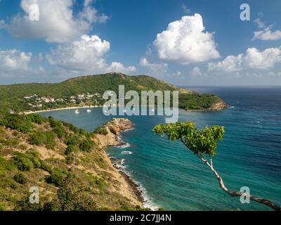 Baia di fronte al porto inglese, Antigua Foto Stock