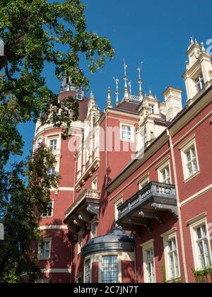 Palazzo nuovo, Muskauer Park, Patrimonio dell'Umanità dell'UNESCO, Bad Muskau, alta Lusazia, Sassonia, Germania Foto Stock