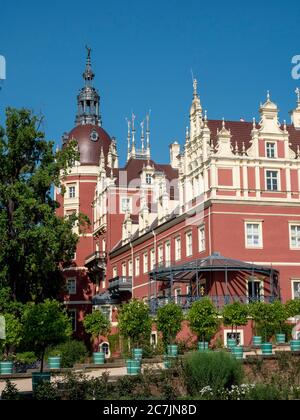 Palazzo nuovo, Muskauer Park, Patrimonio dell'Umanità dell'UNESCO, Bad Muskau, alta Lusazia, Sassonia, Germania Foto Stock