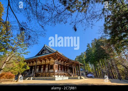 Uno degli edifici del complesso del Tempio Danjo Garan a Mount Koya a Koyasan, Wakayama, Giappone. Foto Stock