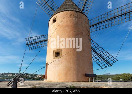 Mulino a Santa Ponca, isola di Maiorca, Foto Stock