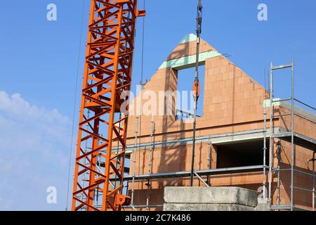 Casa unifamiliare in costruzione Foto Stock