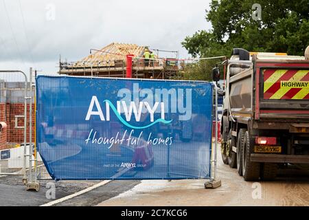 SITO GALLESE DI COSTRUZIONE DI CASE ANWYL A CREWE CHESHIRE Foto Stock