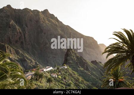 Villaggio di montagna Masca in Teno montagne, Tenerife, Isole Canarie, Spagna Foto Stock