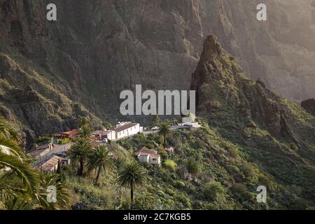 Villaggio di montagna Masca in Teno montagne, Tenerife, Isole Canarie, Spagna Foto Stock