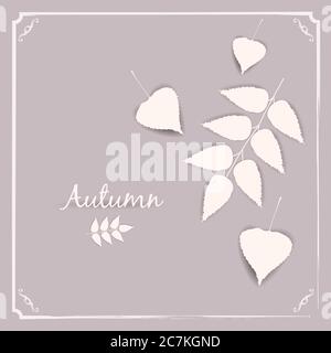 Sfondo banner autunno con foglie di caduta di carta, template, vettore, illustrazione, isolato Illustrazione Vettoriale