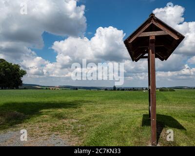 Vista del Vogtland in Sassonia Foto Stock