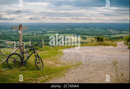 Di fronte al Weald da Plumpton Bostall Foto Stock