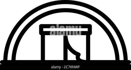 Icona della tenda dei grandi immigrati, stile del contorno Illustrazione Vettoriale