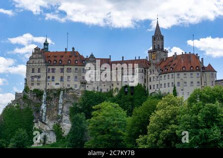 Sigmaringen, BW / Germania - 12 luglio 2020 : veduta panoramica del Castello di Sigmaringen Foto Stock