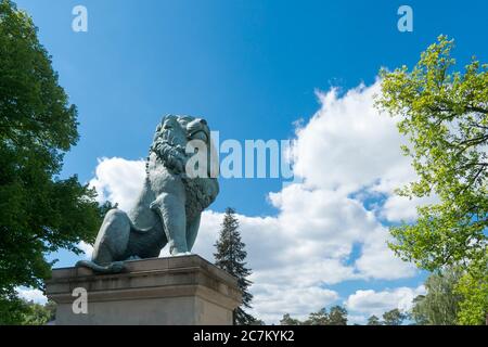 Berlino, Wannsee, Flensburg Lion, monumento alla guerra tedesco-danese 1850 Foto Stock