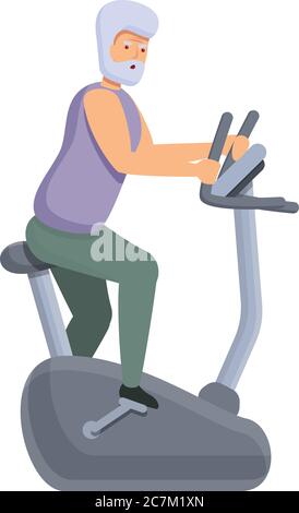 Icona della bici da ginnastica senior. Cartoon di bici da ginnastica senior icona vettore per web design isolato su sfondo bianco Illustrazione Vettoriale