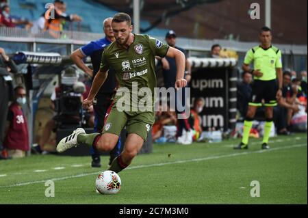 Genova, Italia. 15 luglio 2020. Genova, Italia, 15 lug 2020, Sebastian Walukiewicz (Cagliari) durante Sampdoria vs Cagliari - serie italiana UNA partita di calcio - Credit: LM/Danilo Vigo Credit: Danilo Vigo/LPS/ZUMA Wire/Alamy Live News Foto Stock