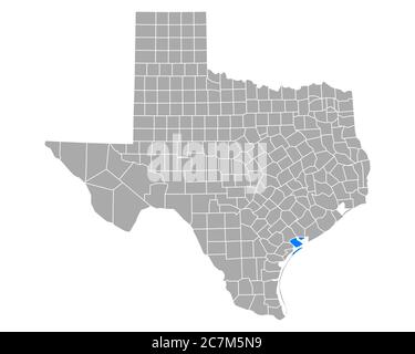 Calhoun sulla mappa di Texas Foto Stock