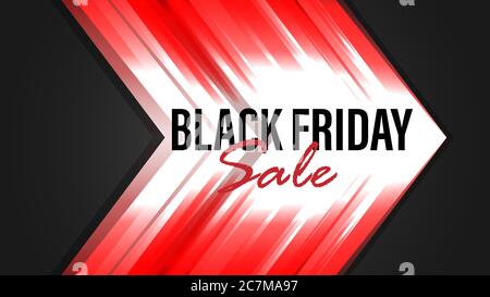Banner di vendita Black Friday. Elegante sfondo poligonale rosso e nero con forme geometriche in caduta e il testo Black Friday . Crollo dei prezzi. Vettore Illustrazione Vettoriale