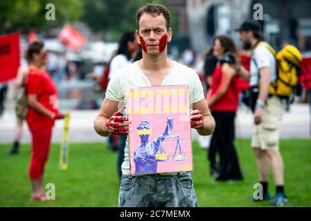 Amsterdam, Paesi Bassi. 18 luglio 2020. AMSTERDAM, 18-07-2020, Amsterdam, Animal Rebellion Credit: Pro Shots/Alamy Live News Foto Stock