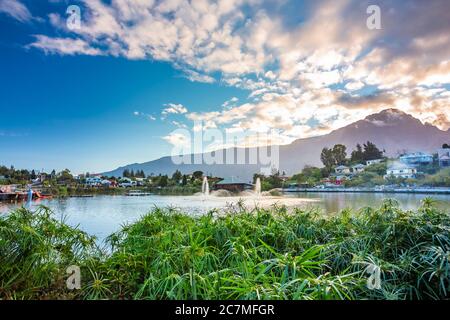 Ciloas stagno al tramonto - Isola di Reunion Foto Stock