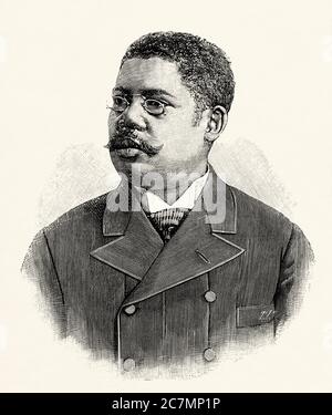 Capi rivoluzionari a Cuba. Juan Gualberto Gómez Ferrer (1854 – 1933) è stato un politico patriottico, giornalista e leader dei cubani afro-americani, che ha eccelluto nella lotta per l'indipendenza cubana e durante il periodo repubblicano tra il 1901 e il 1933. Cuba. Da la Ilustracion Española y americana 1895 Foto Stock