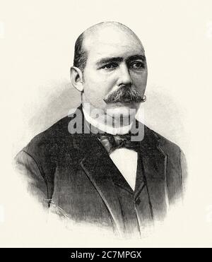 Alejandro Villar y Varela (1897-1919) Conte di Laviana. Deputato Provinciale dell'isola di Porto Rico per il Partito Spagnolo, capo del partito incondizionato spagnolo dell'isola di Porto Rico. Da la Ilustracion Española y americana 1895 Foto Stock