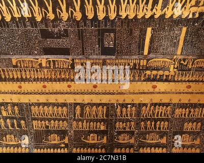 KV9, Valle dei Re n° 9, Tomba di Memnone, tomba dei faraoni della ventesima dinastia: Ramses V e Ramses VI Foto Stock