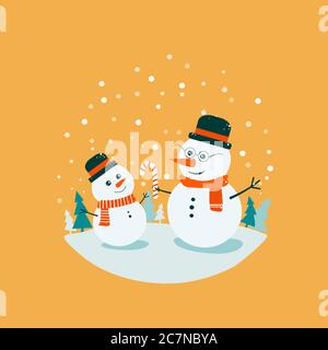 due mans di neve in piano Illustrazione Vettoriale