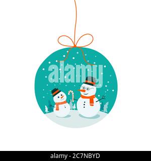 due mans di neve in piano Illustrazione Vettoriale