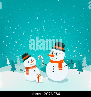 due mans di neve in piano Illustrazione Vettoriale