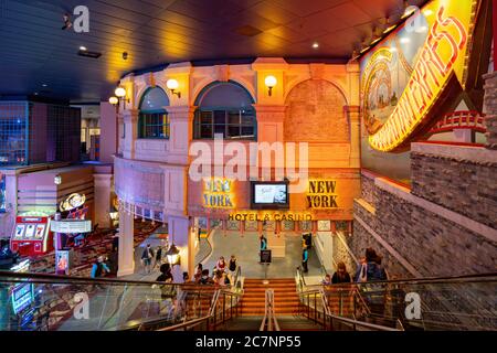 Las Vegas, 17 LUGLIO 2020 - Vista interna del New York New York Hotel & Casino Foto Stock