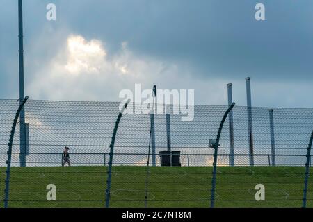 Newton, Iowa, Stati Uniti. 18 luglio 2020. L'autodromo dell'Iowa ospita la Iowa INDYCAR 250 a Newton, Iowa. Credit: Walter G Arce Sr Grindstone Medi/ASP/ZUMA Wire/Alamy Live News Foto Stock