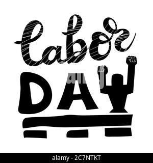 Tessera Happy Labor Day. Festa nazionale americana, Lustra vettoriale Illustrazione Vettoriale