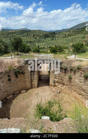 Tomba di Leone Tholos, Micene, Grecia. Foto Stock