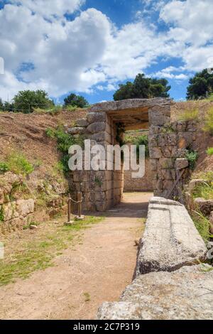 Tomba di Leone Tholos, Micene, Grecia. Foto Stock