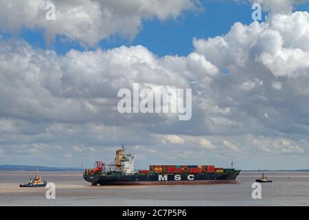 MSC Mandy verso Portbury Docks Foto Stock