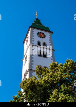 Chiesa di San Martino in Wangen im Allgaeu, alta Svevia, Allgaeu, Baden-Wuerttemberg, Germania, Europa Foto Stock