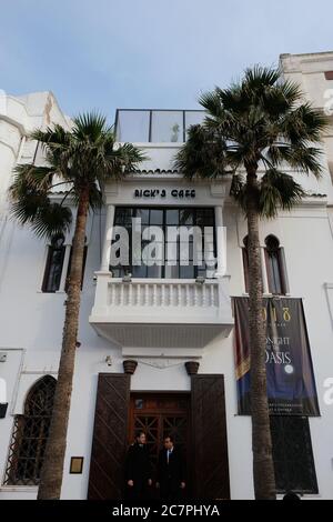 Facciata del Rick's Cafe. Il famoso coffee shop, grazie ad esso, è ambientazione nel film Casablanca, recitato da Humphrey Bogart e Ingrid Bergman. Foto Stock