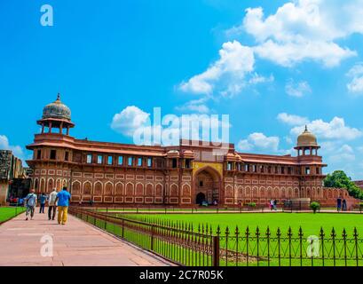 Agra Fort è un forte storico nella città di Agra in India. Lal Quila Agra Foto Stock