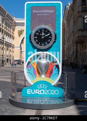 12 giugno 2020, San Pietroburgo, Russia; conto alla rovescia per l'inizio del Campionato europeo di calcio 2020, rimandato a causa della coppa del coronavirus Foto Stock