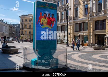 12 giugno 2020, San Pietroburgo, Russia; conto alla rovescia per l'inizio del Campionato europeo di calcio 2020, rimandato a causa della coppa del coronavirus Foto Stock