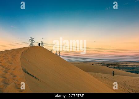 Splendida vista sul deserto in al Hofuf Arabia Saudita. Foto Stock