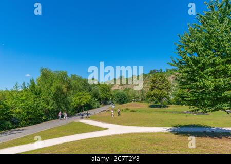 Max-Eyth-See o Lago Max Eyth, Distretto Città di Mühlhausen, Città di Stoccarda, Baden-Württemberg, Germania del Sud, Europa Centrale Foto Stock