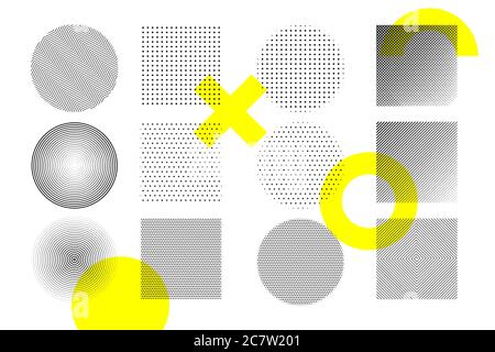 Moderna e trendy arte pop hipster halftone geometrico Illustrazione Vettoriale