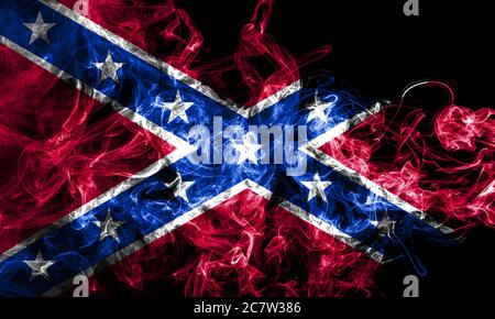 Bandiera confederate, Navy Jack flag di fumo Foto Stock