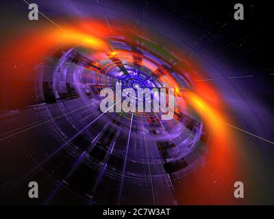 Scienza Fiction Space Craft - Flame Fractal Art Foto Stock