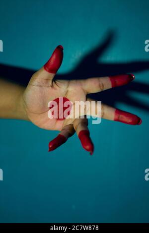 mudras o gesti di bharatanatyam danza Foto Stock